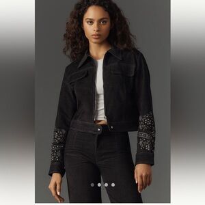 Anthropologie NWT Understated Leather  True Love Studded Jacket Size XS.